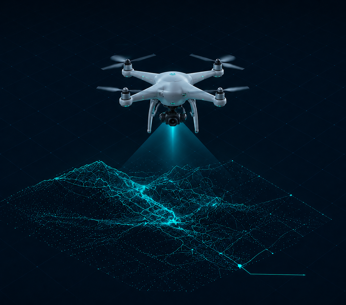Inspección con drone en operación minera
